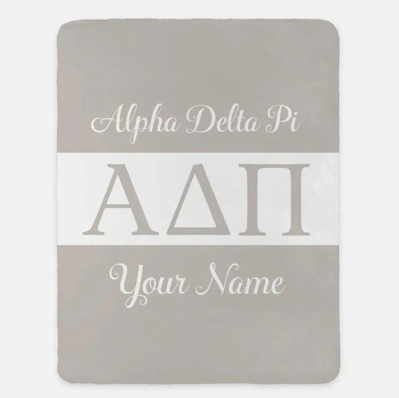 CampusGreekFit Alpha Delta Pi Sherpa Throw Blanket - Thumbnail 4