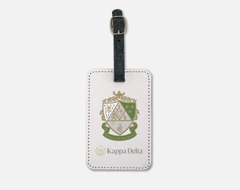 Kappa Delta Gepäckanhänger (2er Set) Crest | Benutzerdefinierte KD Koffer Bookbag Tags | offizielle griechische Sorority Kaydee Bid Day Big Little Geschenke