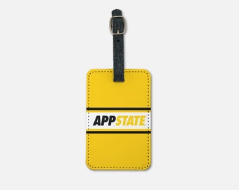 APP STATE (2er-Set) Gepäckanhänger Gold | Benutzerdefinierte Koffer Bookbag Tag | "Offizielles Reisegeschenk für den Abschluss der Appalachian State Universität."