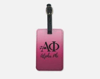 Alpha Phi Gepäckanhänger (2er Set) - Farbverlauf | Benutzerdefinierte APhi Koffer Bookbag Tag | Offizielle Sorority Merch | Reise-Accessoires | Geschenke