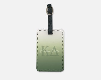 Kappa Delta Gepäckanhänger (2er-Set) Farbverlauf | Benutzerdefinierte KD Koffer Bookbag Tags | offizielle griechische Sorority Kaydee Bid Day Big Little Geschenke