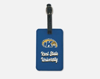Étiquette à bagage rétro Kent State (Lot de 2) | Étiquette de valise personnalisée | Étiquette de sac à dos universitaire, marchandise officielle d'accessoires de voyage | Cadeau étudiant personnalisé