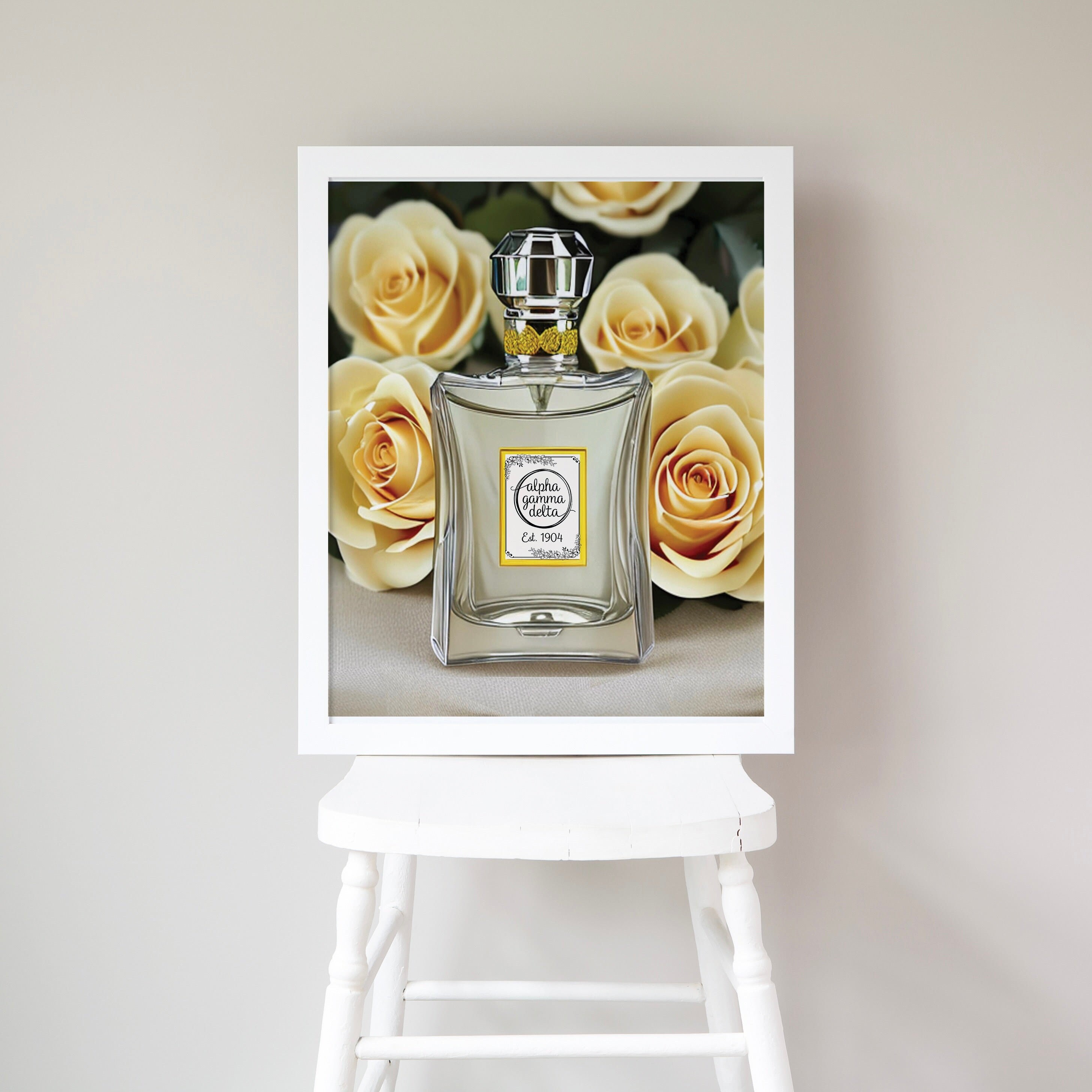 Alpha Gamma Delta Poster: Perfume Bottle & Roses Dorm Decor (16x20 ...