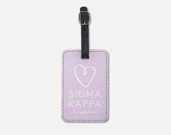 Sigma Kappa (2er-Set) Lavendel-Gepäckanhänger | Offizieller Sig Kap Koffer-Büchertaschenanhänger | Benutzerdefinierte große kleine Geschenke für den Bid Day der griechischen Schwesternschaft