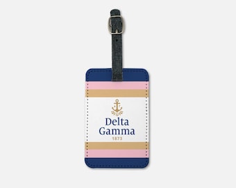 Delta ogramm (2er Set) Gepäckanhänger - Streifen | Offiziel DG Koffer Taschenanhänger | Dee Gee Reise-Accessoires | Bid Day Big Kleine Geschenke