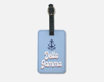 Delta gam Retro Gepäckanhänger (2er Set) | Offiziel DG Koffer Taschenanhänger | Dee Gee Sorority Reisezubehör | Bid Day Big Kleine Geschenke