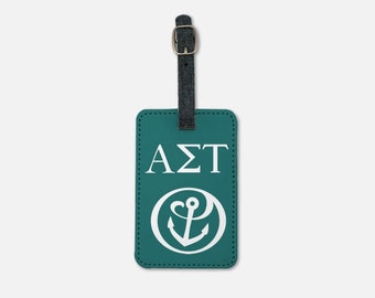 Alpha Sigma Tau (Set of 2) Luggage Tag | Custom Suitcase Bookbag Tag | Official Greek Sorority Travel Accessories | Bid Day Big Little Gifts