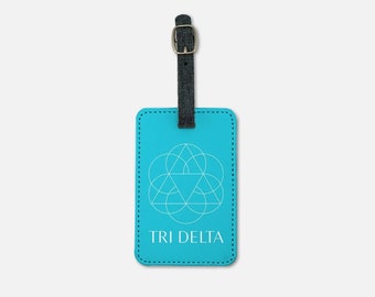 Tri Delta Gepäckanhänger (2er Set) - Hellblau | Benutzerdefinierte Koffer Bookbag Tag | Sorority Reisezubehör | Bid Day Big Kleine Geschenke