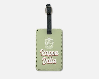 Kappa Delta Gepäckanhänger (2er Set) Retro | Benutzerdefinierte KD Koffer Bookbag Tags | offizielle griechische Sorority Kaydee Bid Day Big Little Geschenke