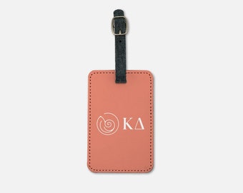 Kappa Delta Confident Coral Gepäckanhänger (2er Set) | Benutzerdefinierte KD Koffer Bookbag Tags offizielle griechische Sorority Kaydee Bid Day Big Little Geschenke