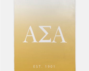 Alpha Sigma Alpha XL 60x80 Sherpa Throw Blanket - Degradado / Decoración de dormitorio Alpha Sig ASA personalizada / Día oficial de la oferta griega Grandes pequeños regalos