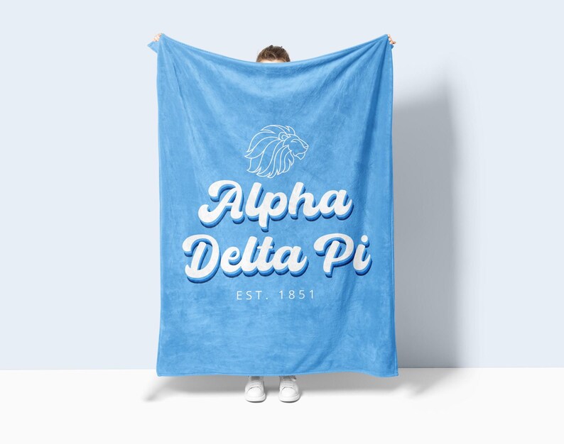 CampusGreekFit Alpha Delta Pi Sherpa Throw Blanket