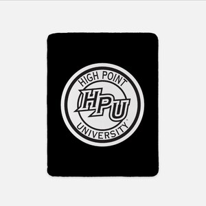 High Point University HPU Seal XL 60x80 Sherpa Blanket | Custom College Dorm Decor | Official Panthers Merch  Graduation Alumnae Gifts