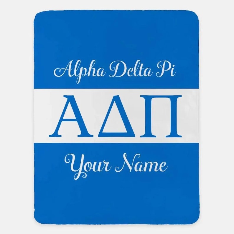 CampusGreekFit Alpha Delta Pi Sherpa Throw Blanket - Thumbnail 5