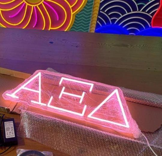 Alpha Xi Delta LED Neon Sign w/ Dimmer | Custom AXiD Wall Art Dorm Decor | Official Greek Sorority Bedroom Sign Party Event Supplies | Gifts