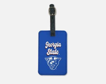 Georgia State (2er-Set) Retro-Gepäckanhänger | Benutzerdefinierter GSU-Koffer-Büchertaschenanhänger | Reisezubehör | Geschenke für Absolventen des Schulabschlusses