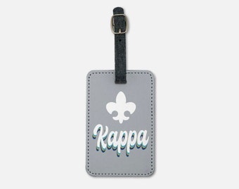 Étiquette à bagage Kappa Kappa Gamma - Rétro (Ensemble de 2) | Étiquette personnalisée pour sac à main pour valise KKG | Cadeau de voyage officiel pour sororité grecque |