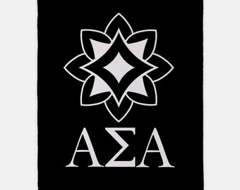 Alpha Sigma Alpha XL 60x80 Manta tradicional Sherpa Throw / Decoración personalizada de dormitorio Alpha Sig ASA / Día oficial de oferta de hermandad de mujeres Grandes pequeños regalos
