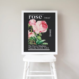 16x20 Large Alpha Xi Delta Poster - Rose Definition | Custom Alpha Xi Wall Prints | Dorm Decor Wall Art | Official Bid Day Big Little Gifts