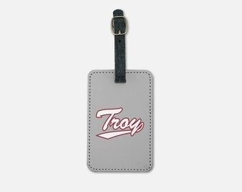Troy Universität (2er Set) Grau Gepäckanhänger | Custom Troian Koffer Bookbag Anhänger | Offizielle Studenten-Abschluss-Alumnae-Geschenke