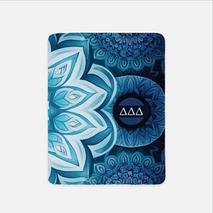 Tri Delta Sherpa Blanket: Blue Mandala Sorority Gift (60x80)