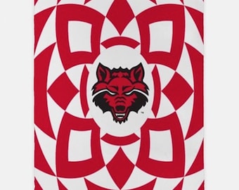 Arkansas State University XL 60x80 Sherpa Throw Blanket - Red Tribal | Red Wolves Dorm Decor | Official Merch | Graduation Student Gifts