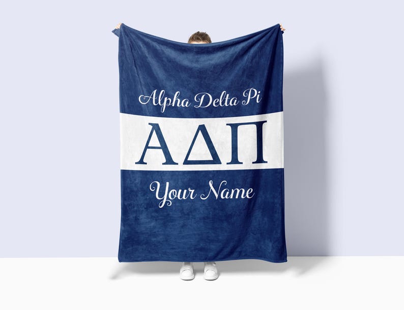CampusGreekFit Alpha Delta Pi Sherpa Throw Blanket - Thumbnail 3