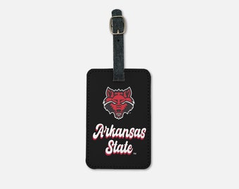 Arkansas State Universität Gepäckanhänger (2er Set) - Retro | offizielle rote Wölfe Wasserflasche Reisebecher | Benutzerdefinierte Studenten-Abschluss-Geschenke