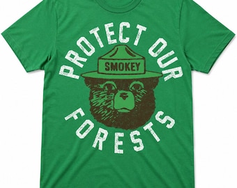 Protect Our Forests Bear Graphic T-Shirt, Vintage Nature Shirt, Camping Hiking Tee, Outdoor Adventure Shirt, Wildlife Lover Gift