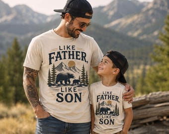 Like Father Like Son Matching Shirts, Dad And Son Matching Outfit, Father Son Bear Shirt, Father’s Day Gift, Matching Family Tee