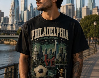 Philadelphia 2026 Host City T-Shirt, Custom USA Soccer Tee, Football Fan Shirt, USA Team Apparel, Gift For Men, Philly Fan Tee