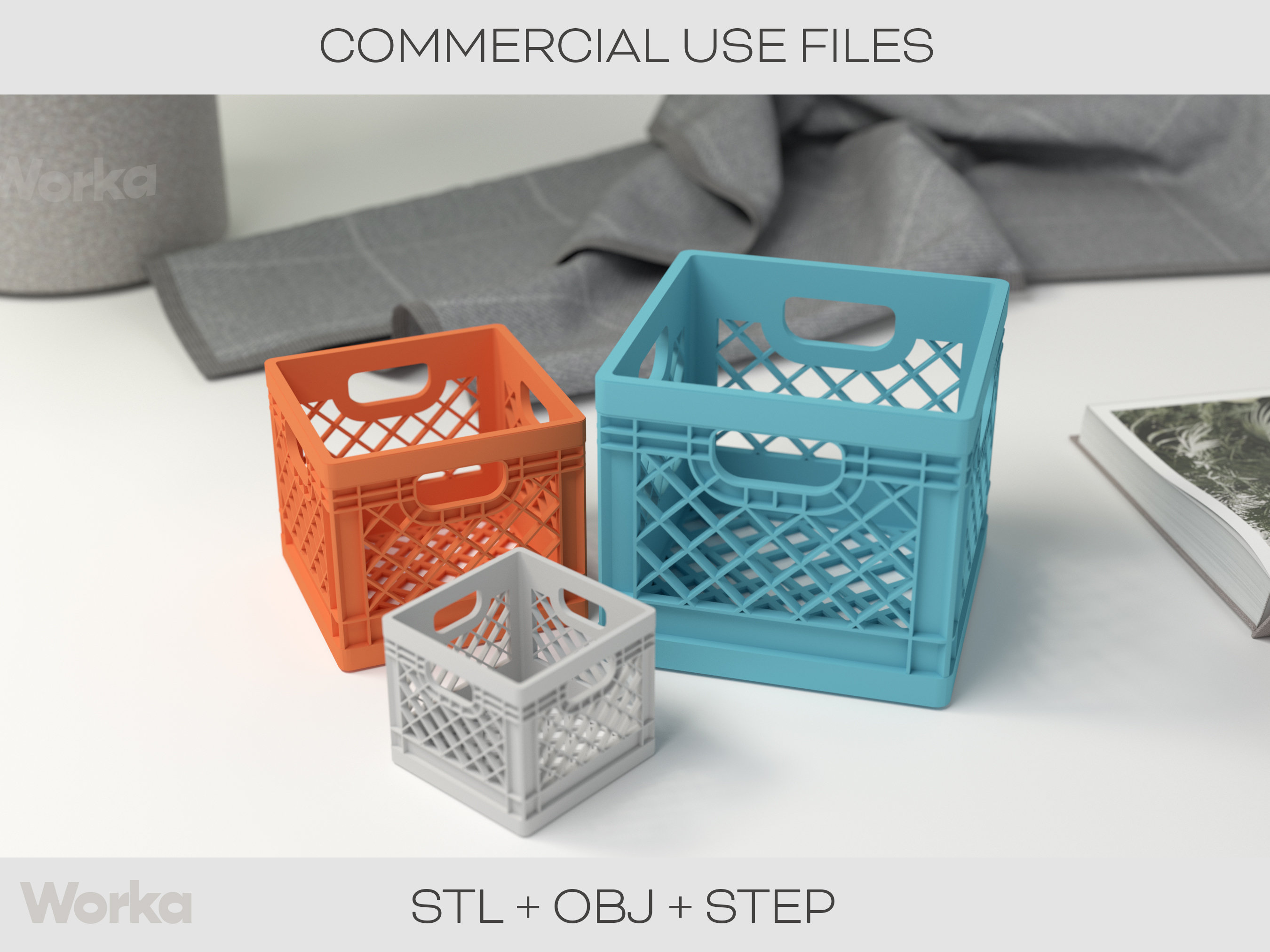 Mini Milk Crate 3d Print File - STL File - Mini Office Print