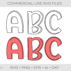 Doodle Letters - PNG - Transparent Doodle Alphabet - Hand Drawn Letters - Transparent and Fill - Bundle