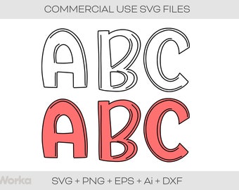 Doodle Letters - PNG - Transparent Doodle Alphabet - Hand Drawn Letters - Transparent and Fill - Bundle