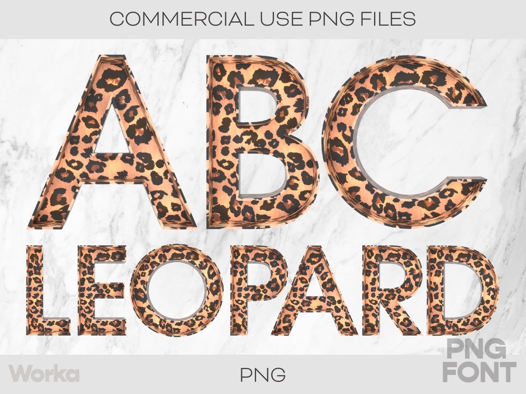 Leopard In Cursive Leopard Pattern Font - Doodle Letters - Digital Download - PNG Clipart ...