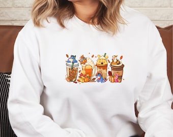 Pooh Latte Halloween Sweatshirt, Funny Fall Jumper