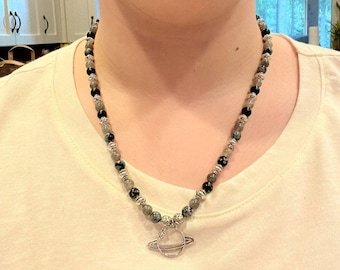 Fluorite Snowflake Obsidian Labradorite and Amythest with Magnetic Hematite