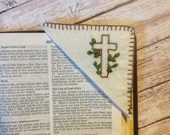 Cross embroidered bookmark