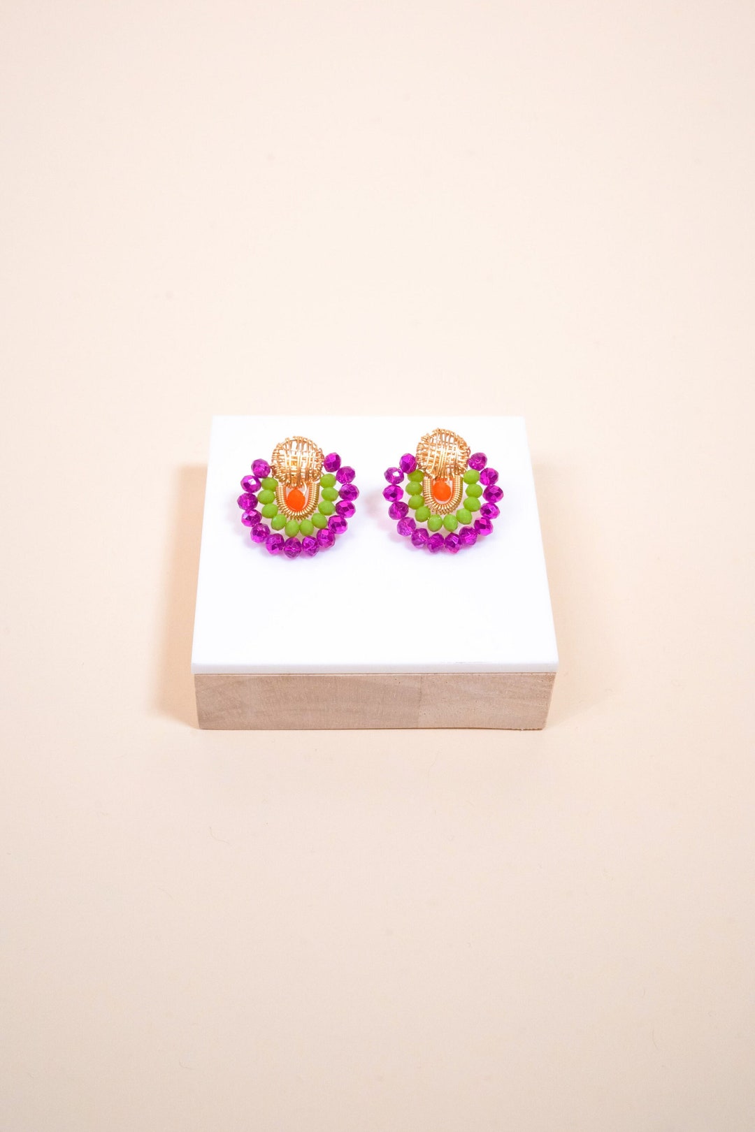 Multi Diamond & Beaded Studs