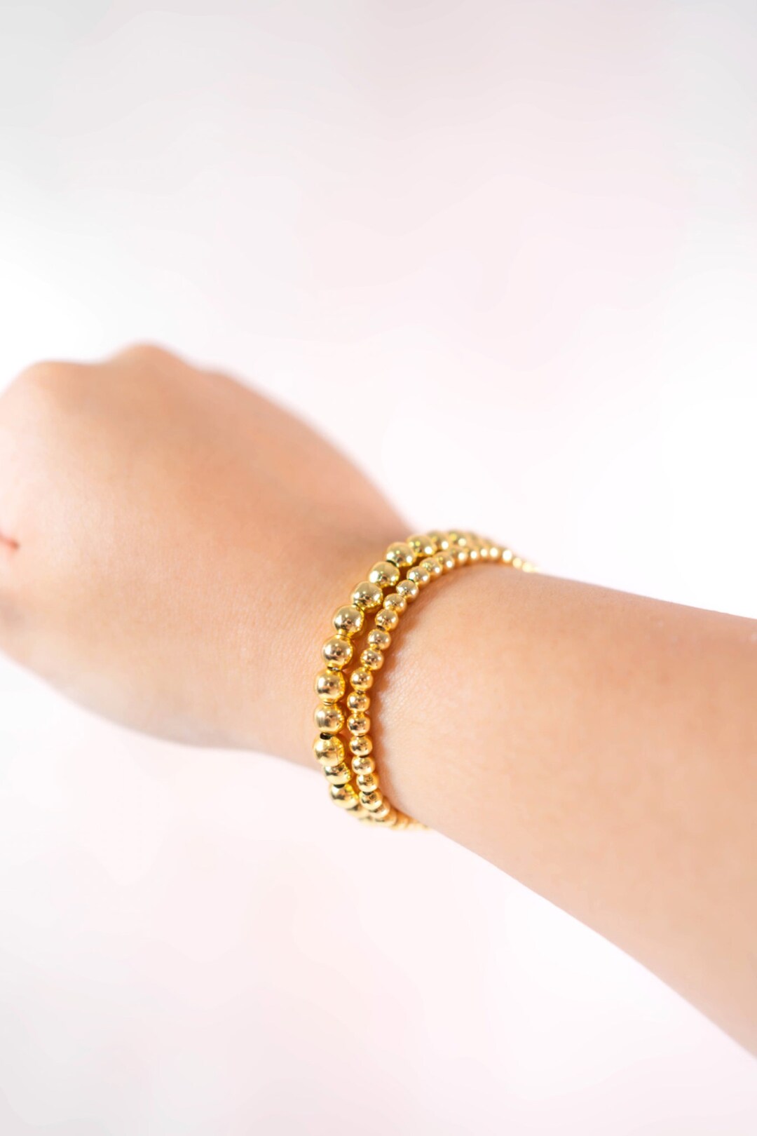 Classic 4 mm Stretchy Anti-Tarnish Gold Filled Stackable Bracelet
