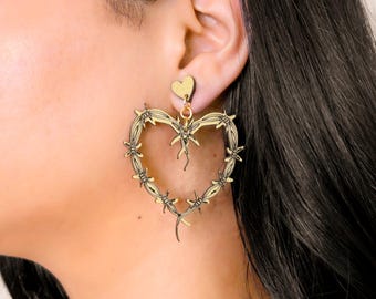 Karol G Inspired Earrings, Black Gold Acrylic Earrings, Bichota Season Concert Jewelry, Handmade In Colombia, Karol G Concert Earrings