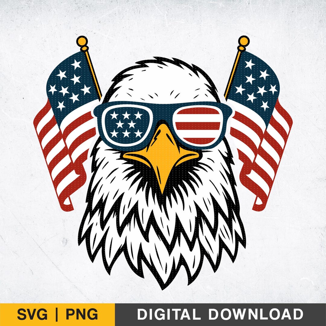 Patriotic Eagle SVG – American Flag Sunglasses Design (digital Download ...
