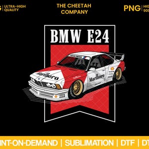 BMW E24 Design, Digital Download, Vector Svg, Png 900PPI, Print on Demand, Car Art, JDM Art, T-Shirt Design, Sublimation, Dtf, Dtg