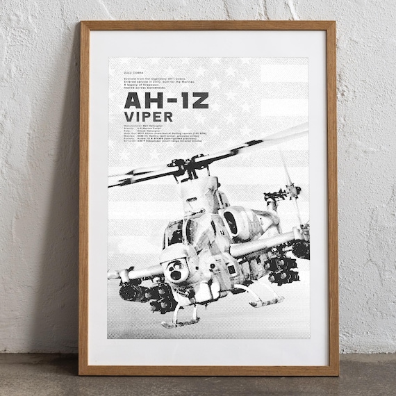 AH-1Z Viper Poster | Military Wall Art, Veteran Gift (digital