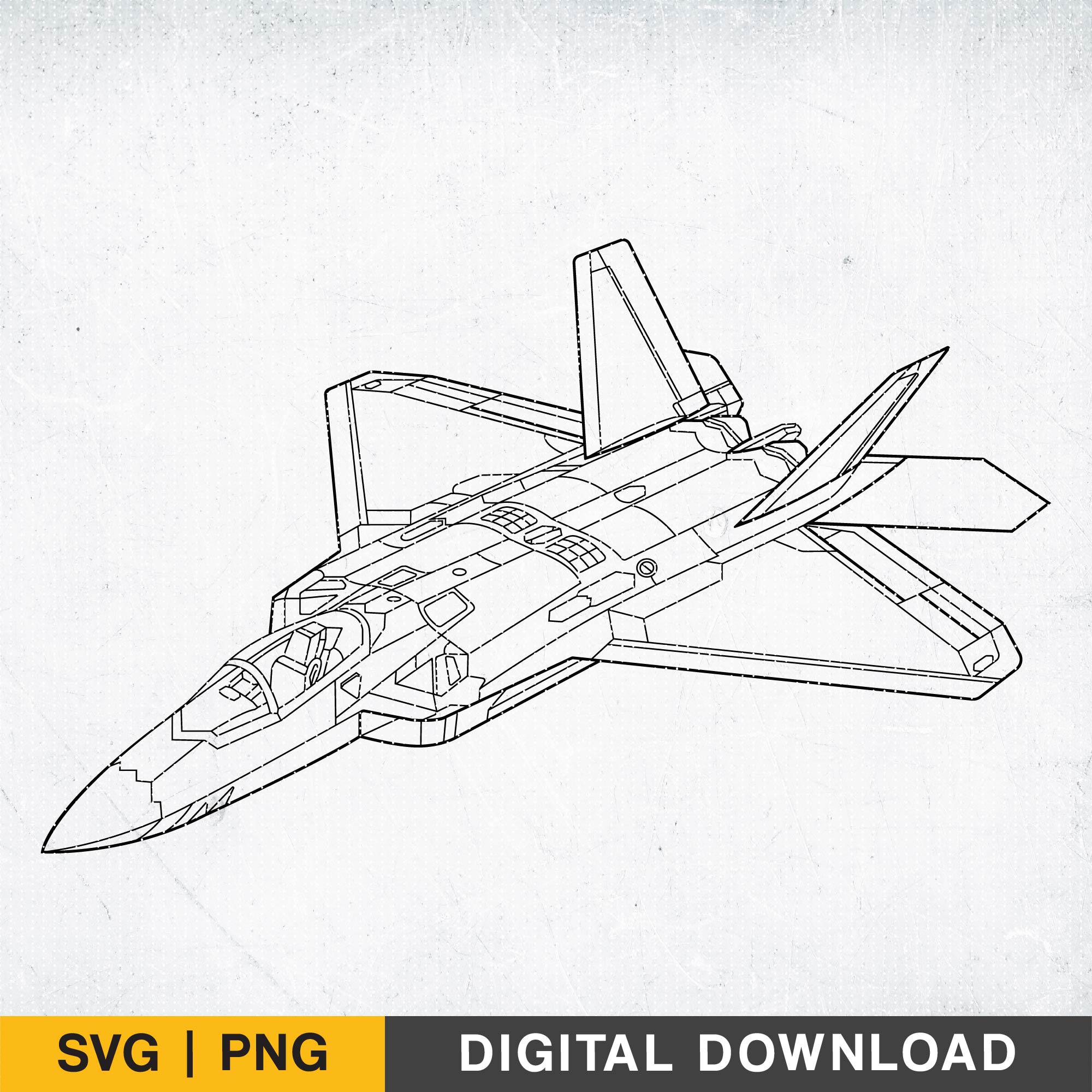 F22 Drawing - Etsy Singapore, image size:2000x2000