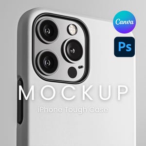 iPhone Case Mockup, Nahaufnahme Kamera Ansicht, Canva PNG, Smart Objekt Ebenen, Handy Cover Mockup