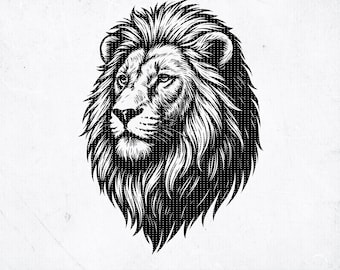 Realistic Lion Head Svg, Png | Wildlife Vector Cut File for Cricut