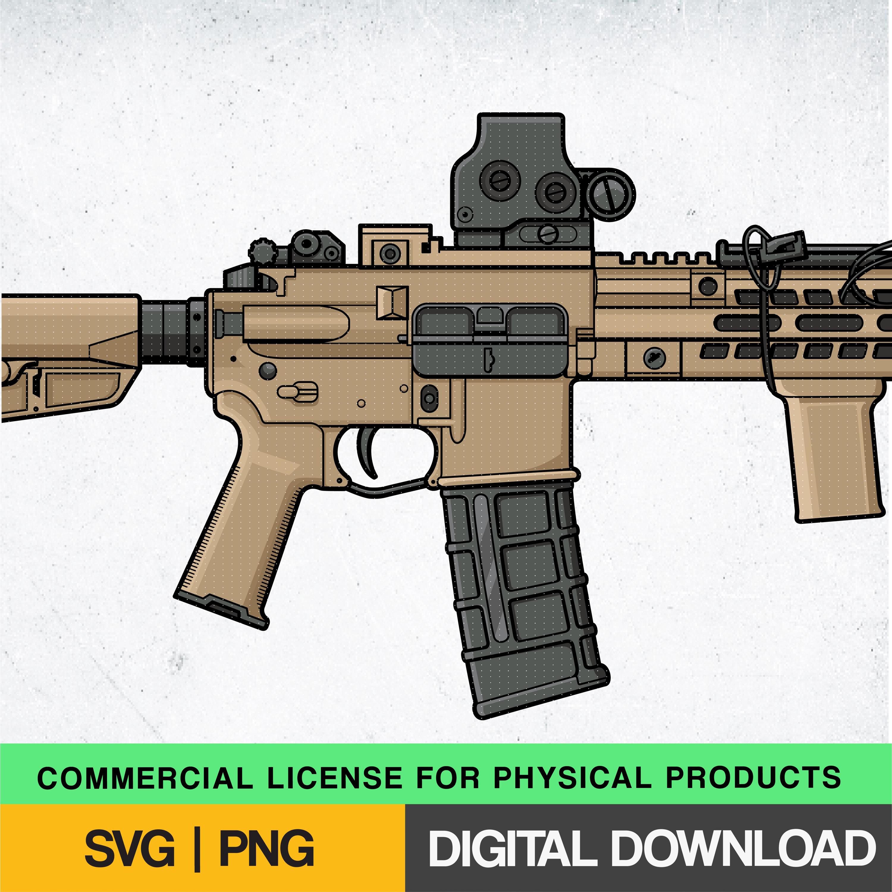Modern Rifle SVG PNG | Tactical Vector File | CNC Laser Engraving ...