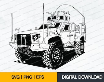 Militär-Lastwagen JLTV SVG, Armeefahrzeug Clipart (digitaler Download)