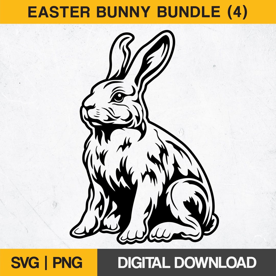 Easter Bunny SVG Bundle | 4 Rabbit Laser Cut & Cricut Files | Svg, Png ...